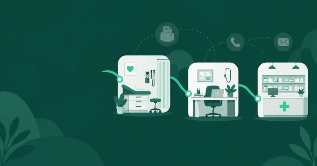 Healthcare workflow software connecting clinics, prescribers and pharmacies in place of fax, phone and email