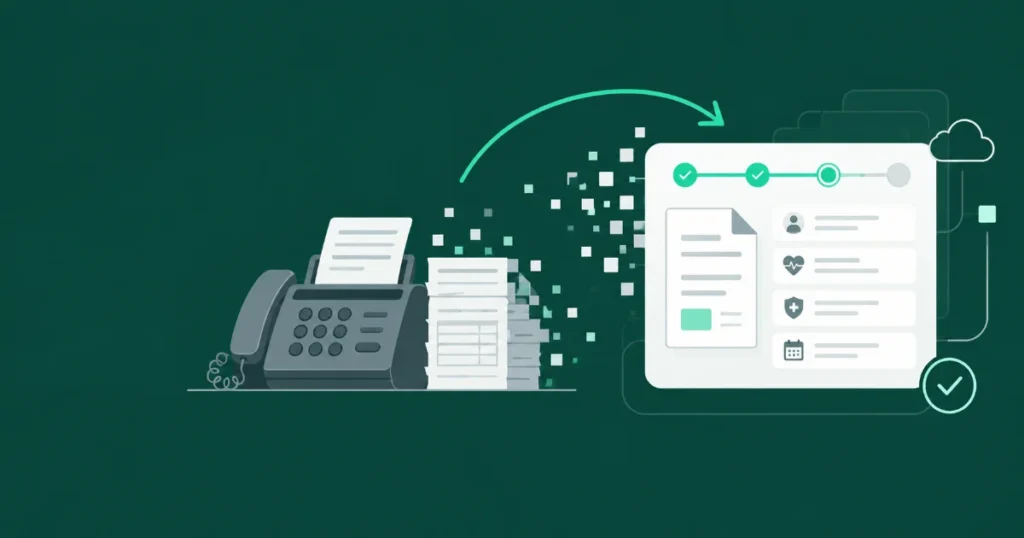 Pharmacy automation replacing manual fax handling and repeated data entry with a digital prescription workflow