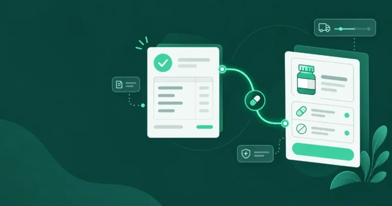 Pharmacy billing software linked to a connected prescription workflow in a modern pharmacy